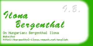 ilona bergenthal business card